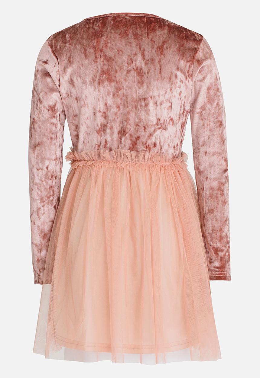 Rebel Republic - Velvet Combo Dress Pale Pink