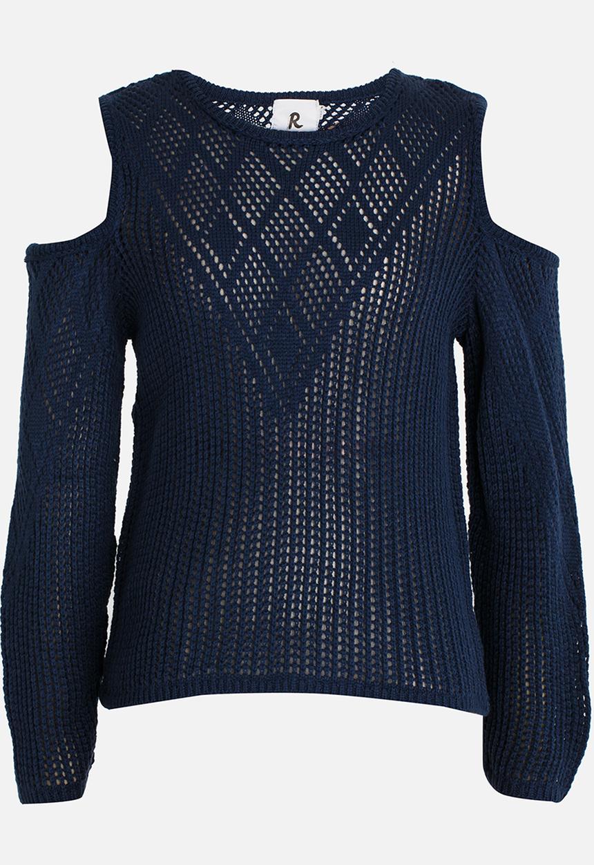 Rebel Republic - Cold Shoulder Knit Navy