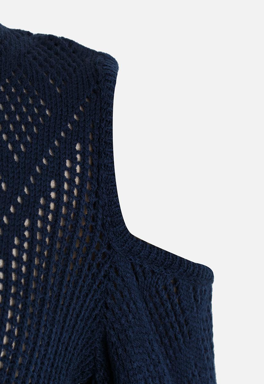 Rebel Republic - Cold Shoulder Knit Navy