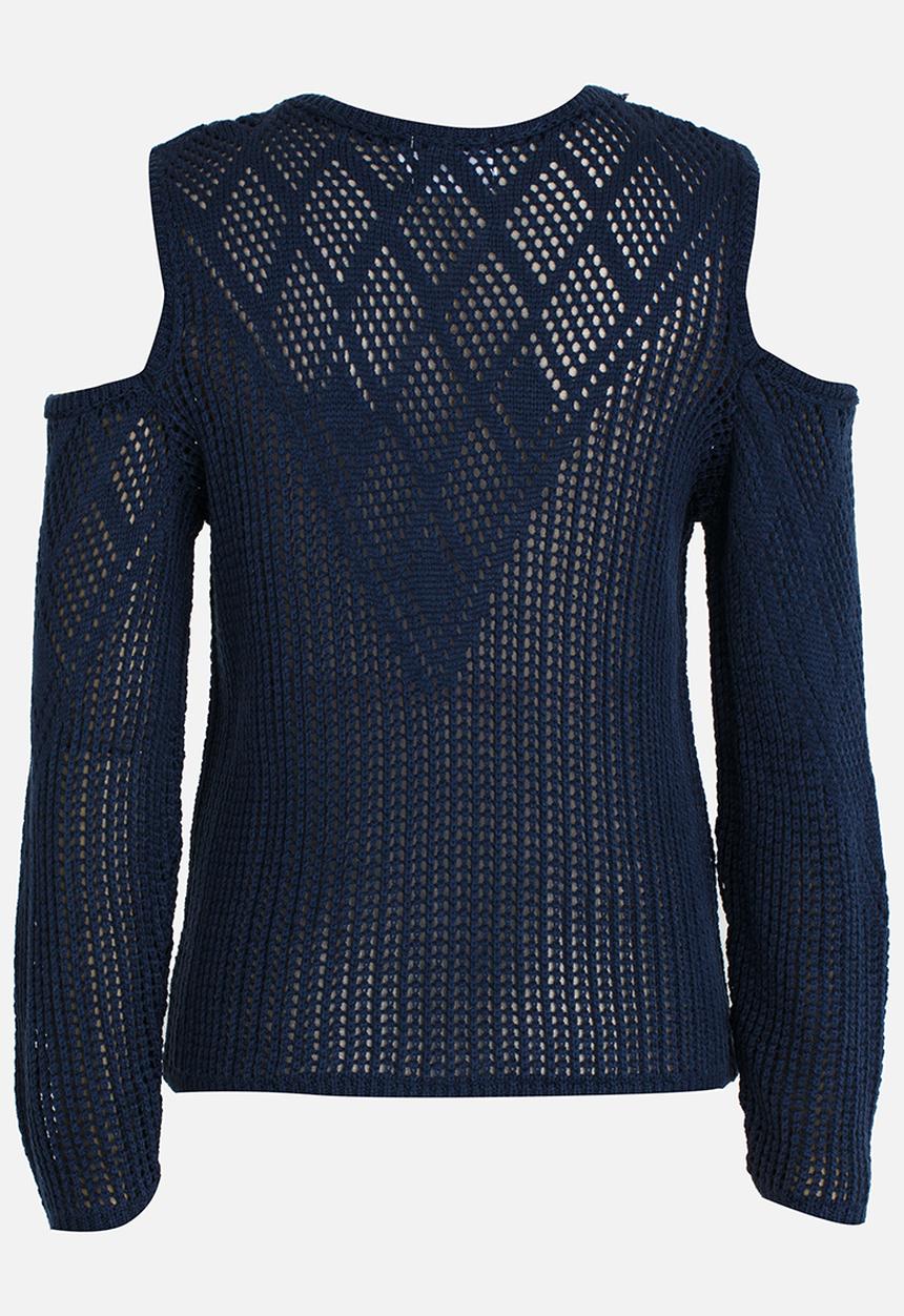 Rebel Republic - Cold Shoulder Knit Navy