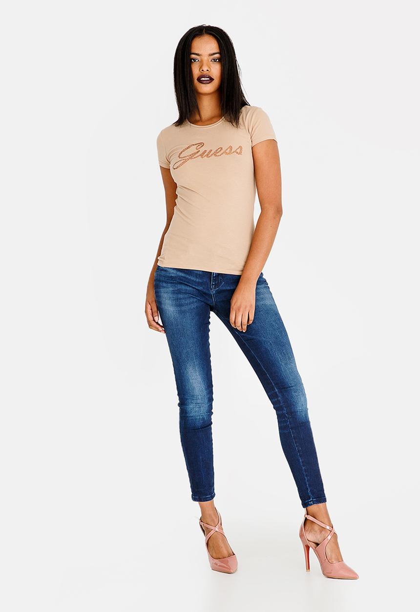 GUESS - Guess Glitter Tee Taupe