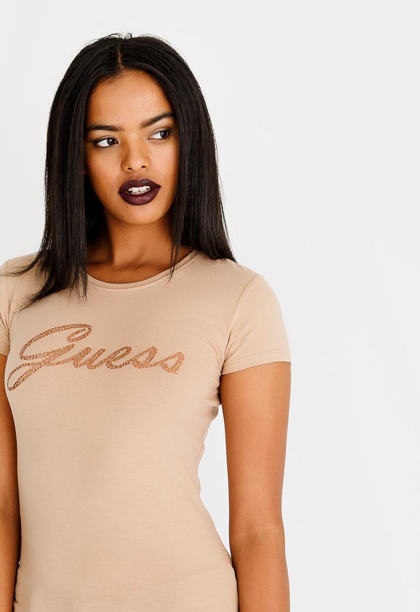 GUESS - Guess Glitter Tee Taupe