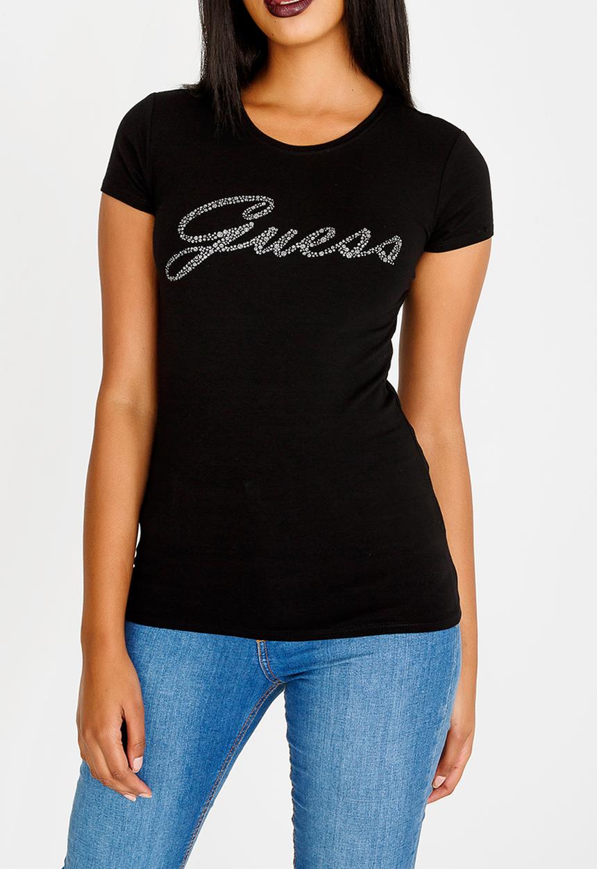 GUESS - Guess Glitter Tee Black