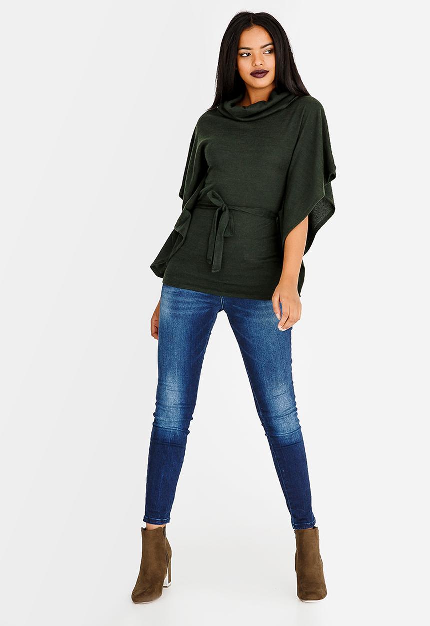 edit - Cowl Neck Lounge Top Dark Green
