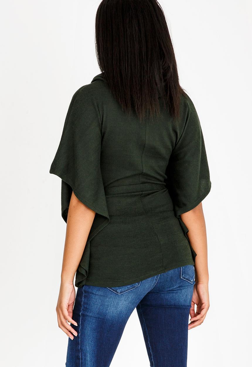 edit - Cowl Neck Lounge Top Dark Green