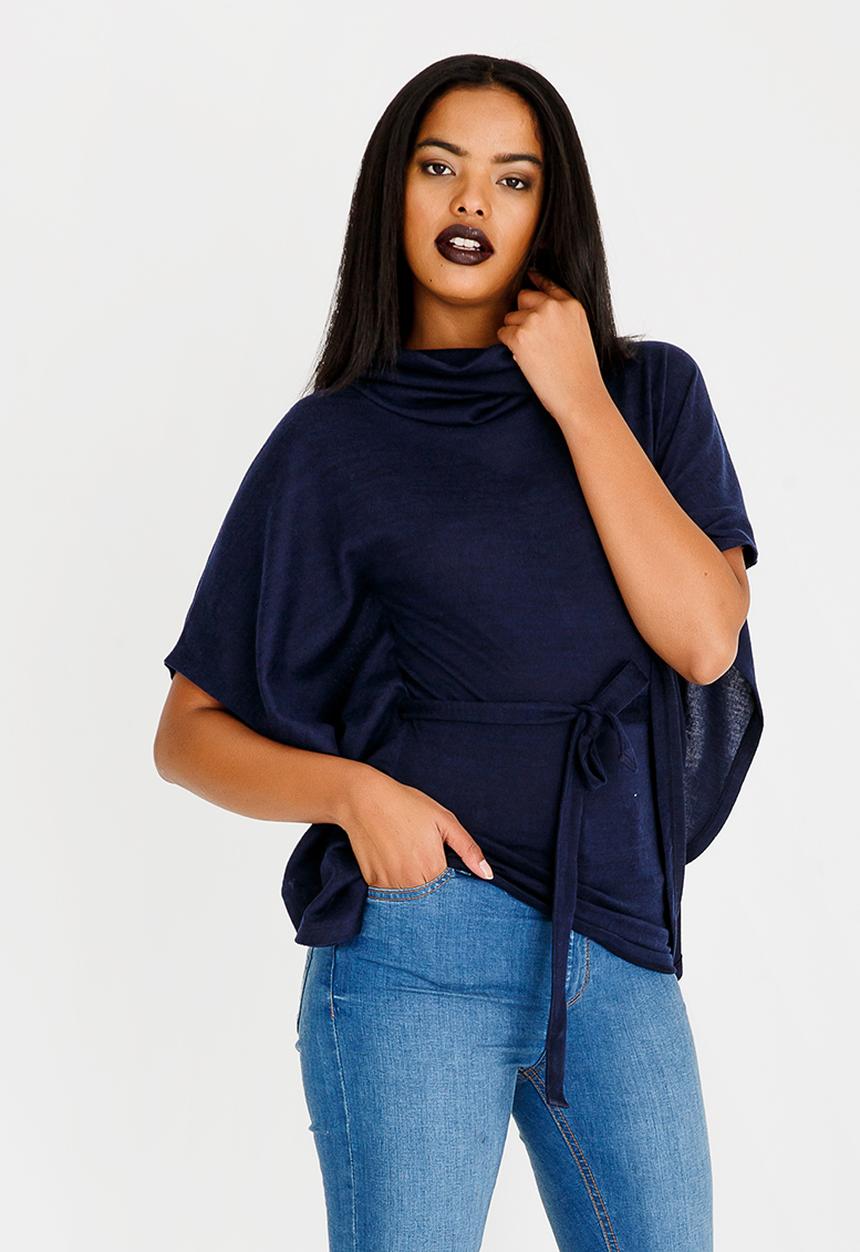 edit - Cowl Neck Lounge Top Navy