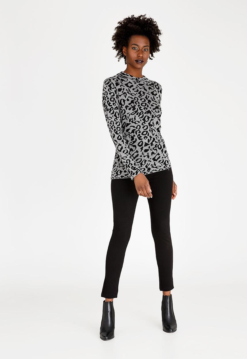 cath.nic - Animal Printed Top Black
