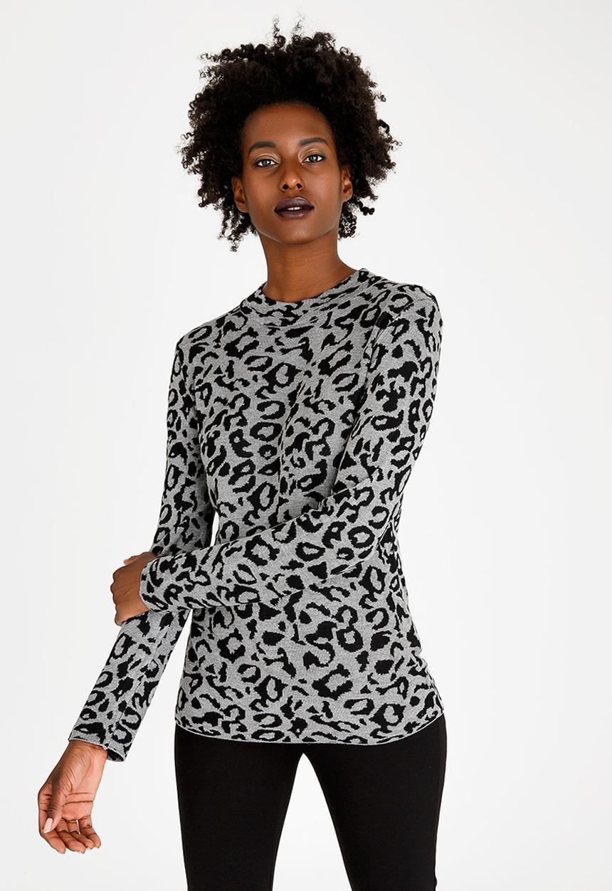 cath.nic - Animal Printed Top Black