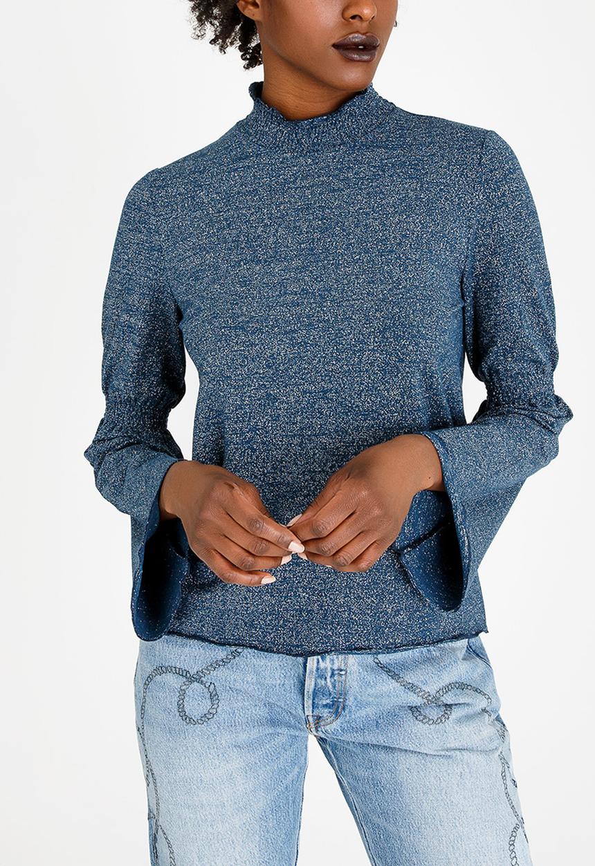 ONLY - Naya Shimmer Top Dark Blue