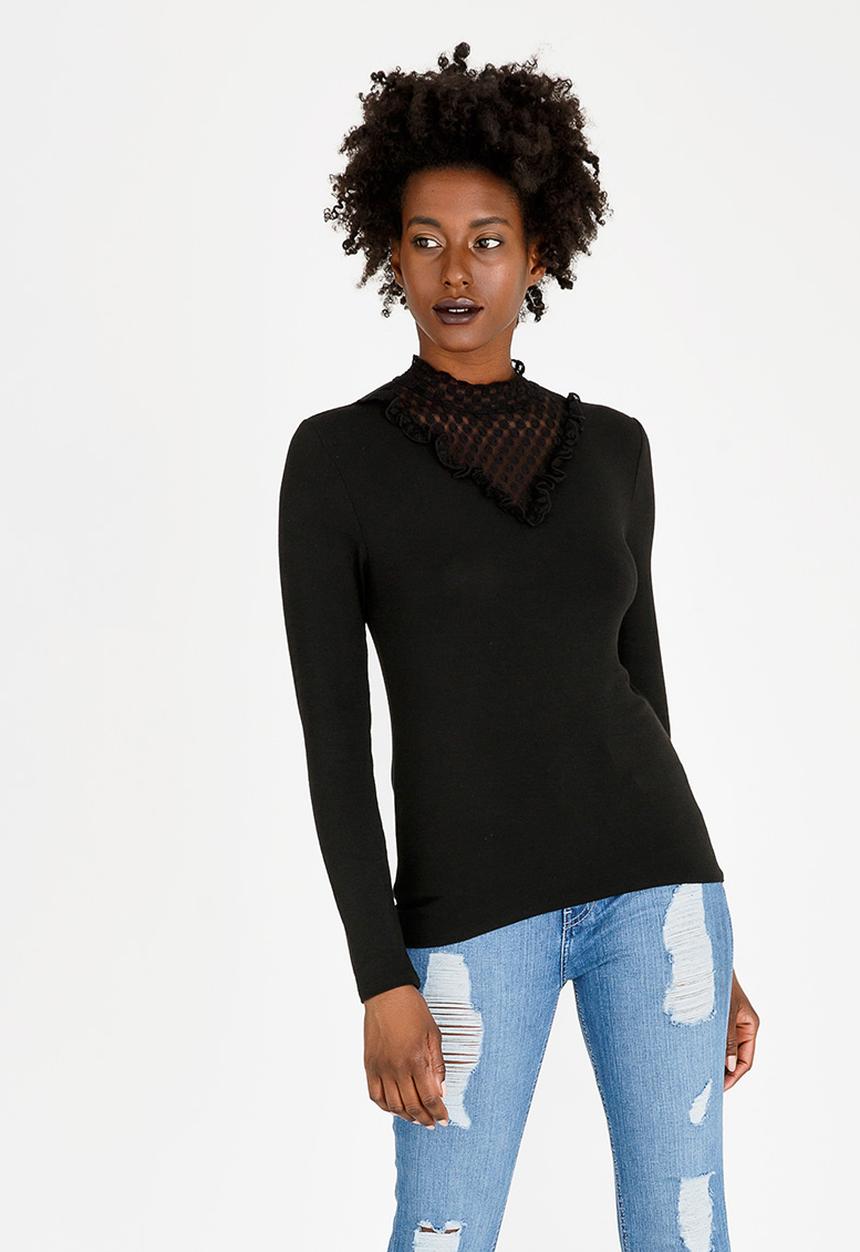 ONLY - Dotti Mix Top Black