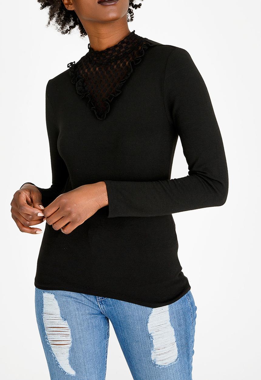 ONLY - Dotti Mix Top Black