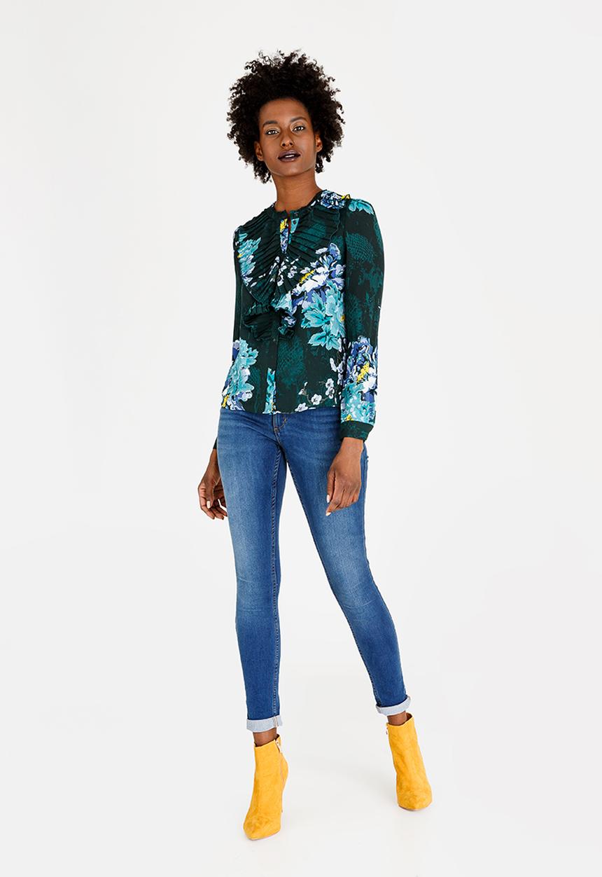ONLY - Milan Pleat Detail Blouse - Green