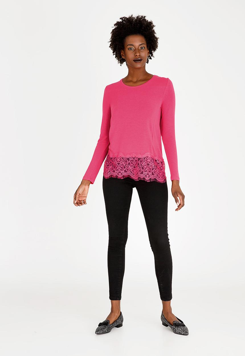 ONLY - Lilo Long Sleeve Mix Top Mid Pink