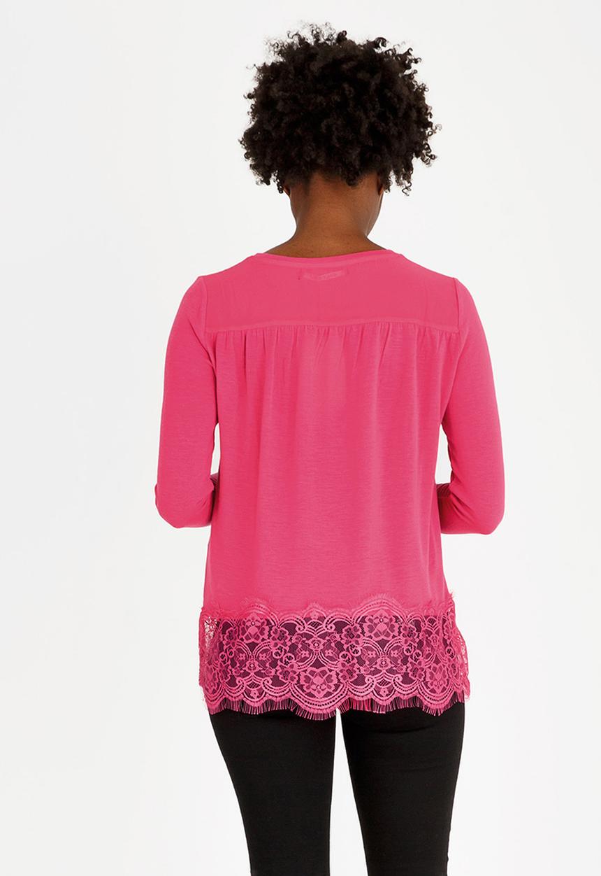 ONLY - Lilo Long Sleeve Mix Top Mid Pink