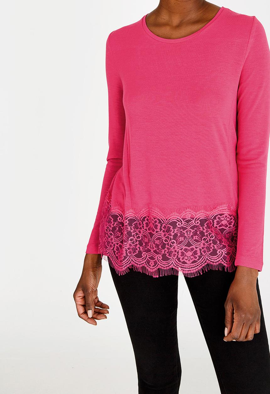 ONLY - Lilo Long Sleeve Mix Top Mid Pink