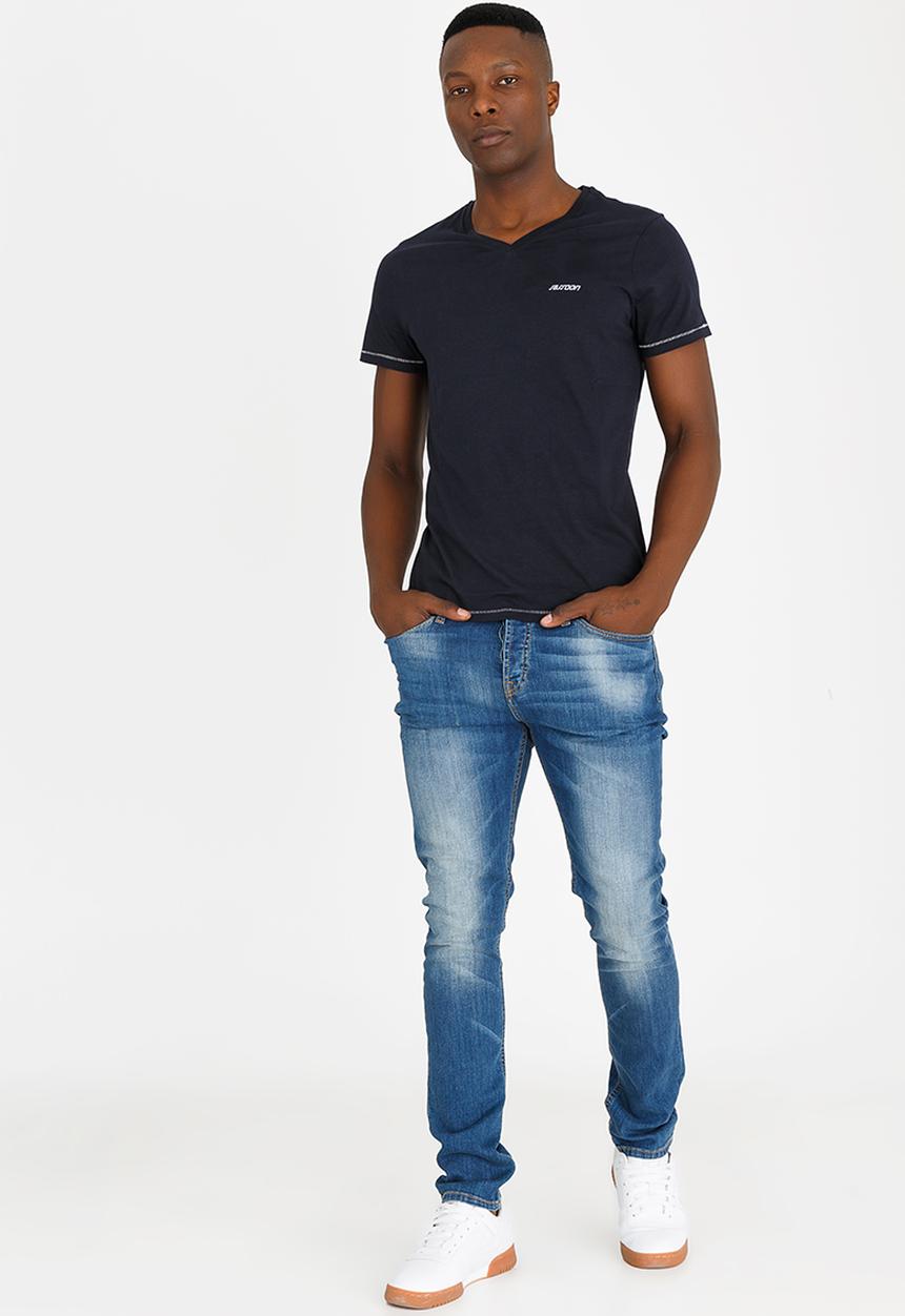 Sassoon - V - Neck Winter Tee Navy