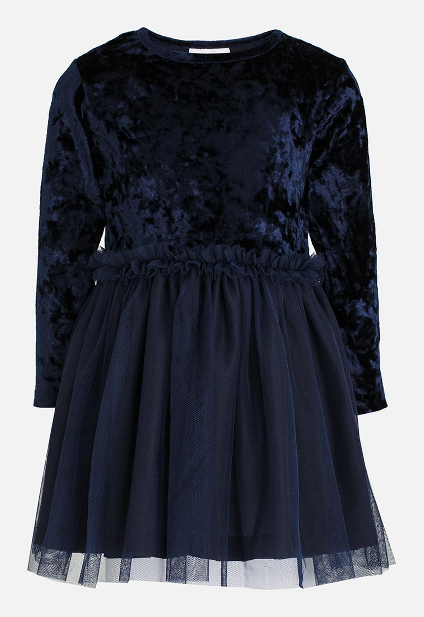 See-Saw - Velvet Combo Dress Navy