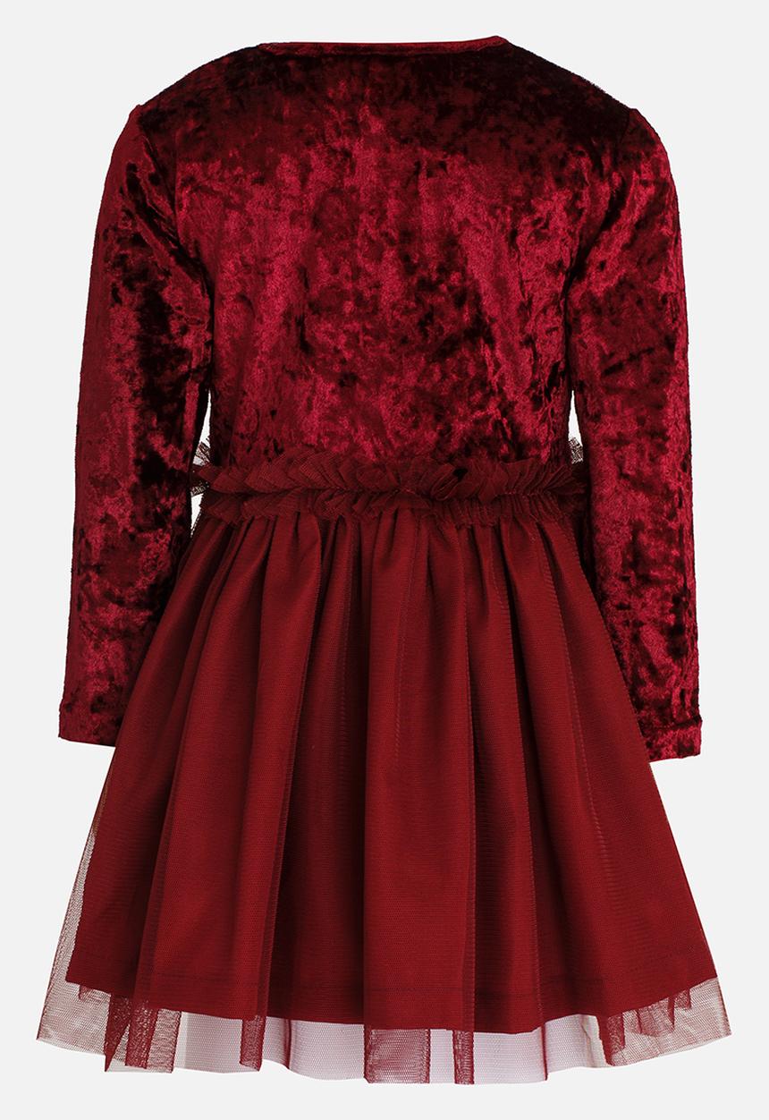 See-Saw - Velvet Combo Dress Burgundy