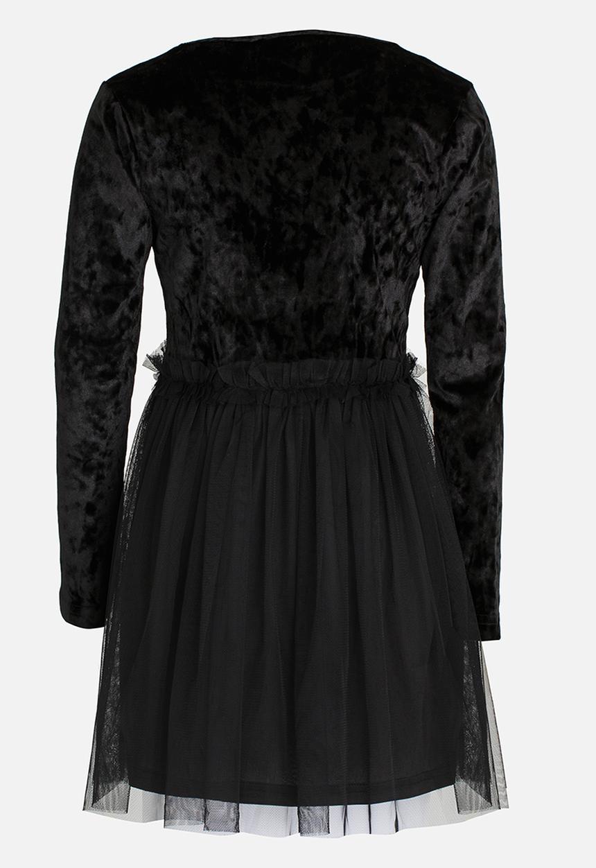 Rebel Republic - Velvet Combo Dress Black