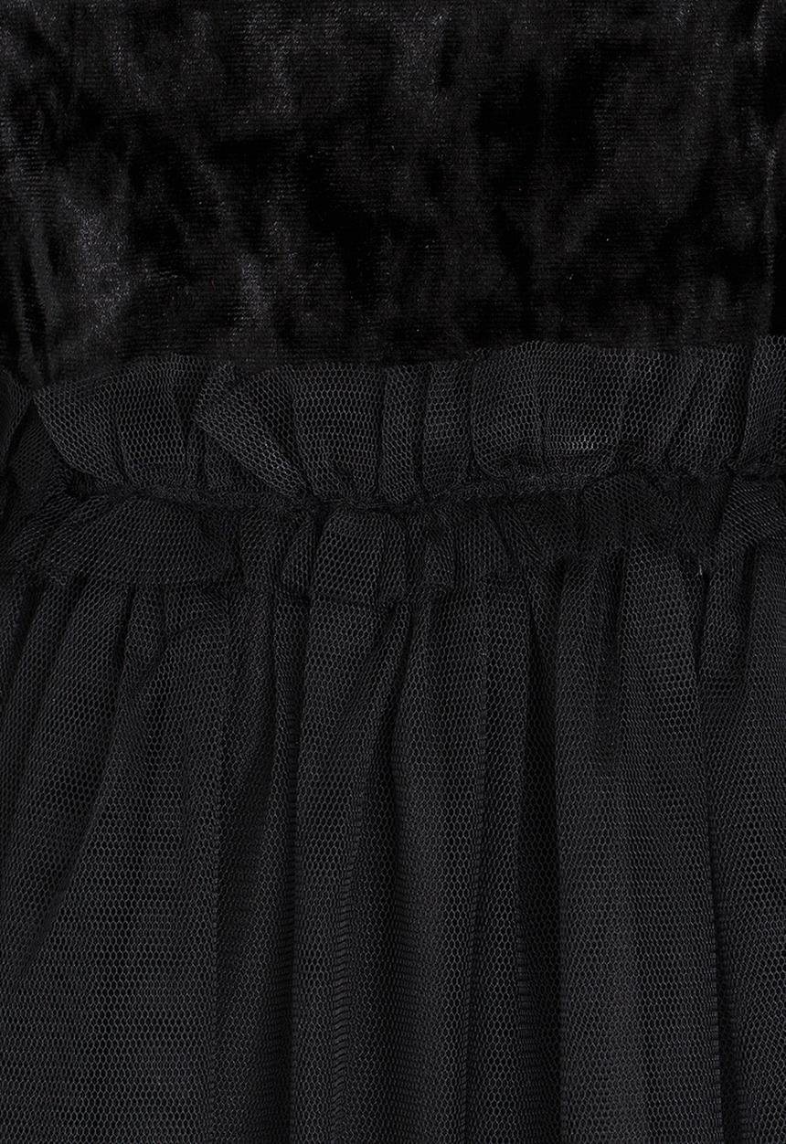 Rebel Republic - Velvet Combo Dress Black
