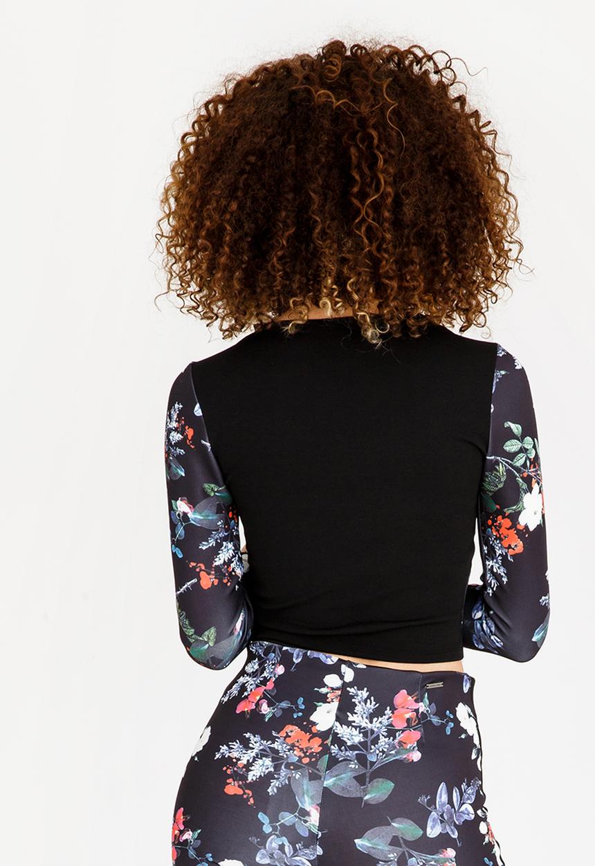 SISSY BOY - Printed Crop Top Black