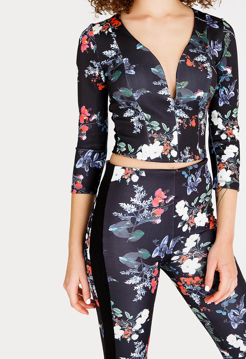SISSY BOY - Printed Crop Top Black
