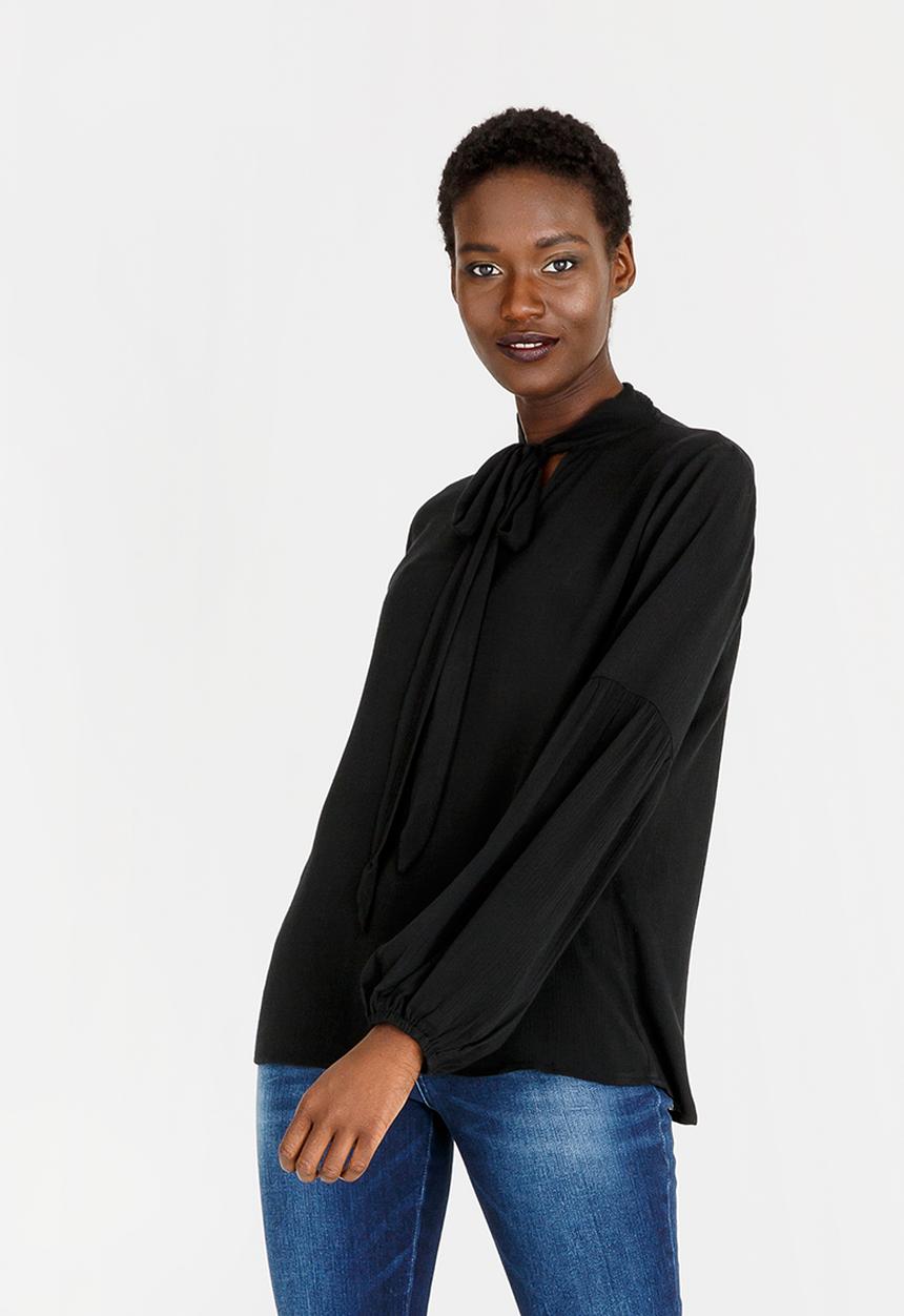 edit - Kitty Bow Blouse Black