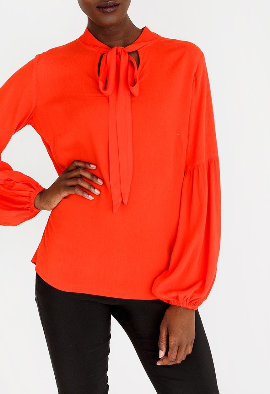 edit - Kitty Bow Blouse Orange
