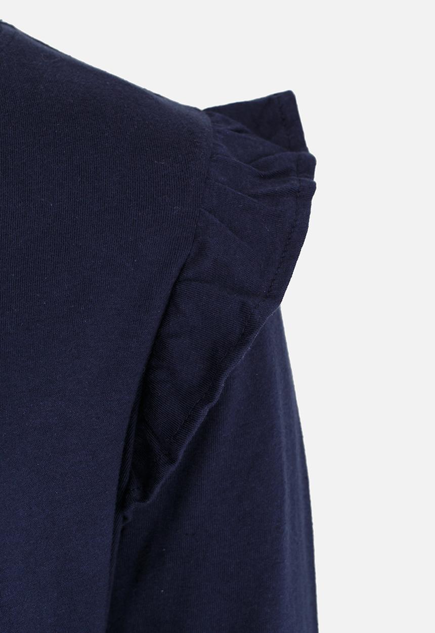 Pop Candy - Arm Frill Top Navy