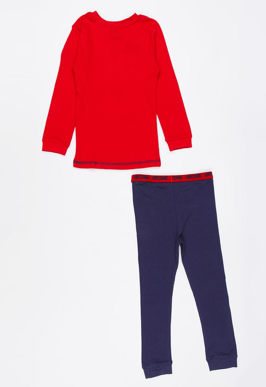 Pop Candy - Printed Pj Set - Red/navy