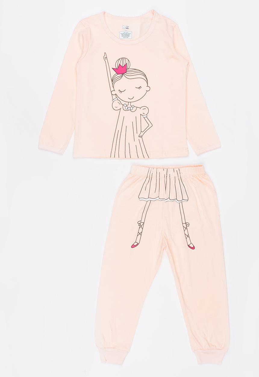 Pop Candy - Princess Printed PJ Set Pale Pink