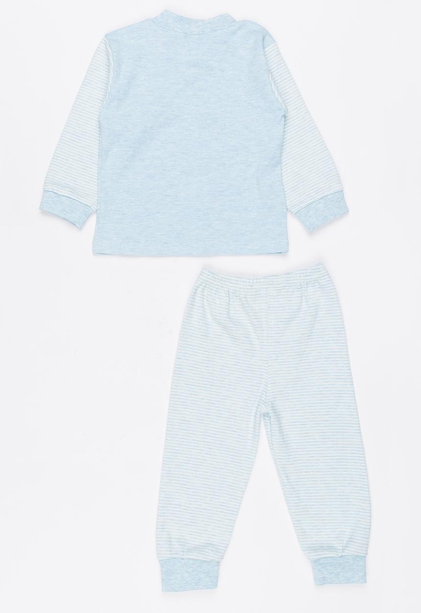 Pop Candy - Moon Printed PJ Set - pale blue 