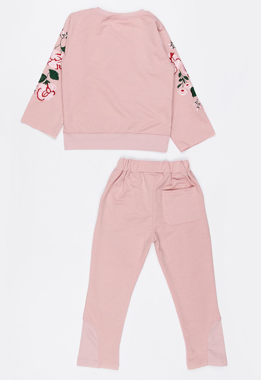 Pop Candy - 2 Piece Embroidered Jog Set Pale Pink