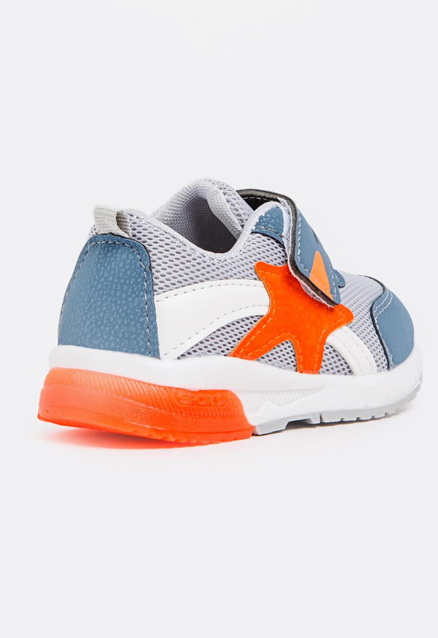 Pop Candy - Velcro strap sneaker - grey & orange