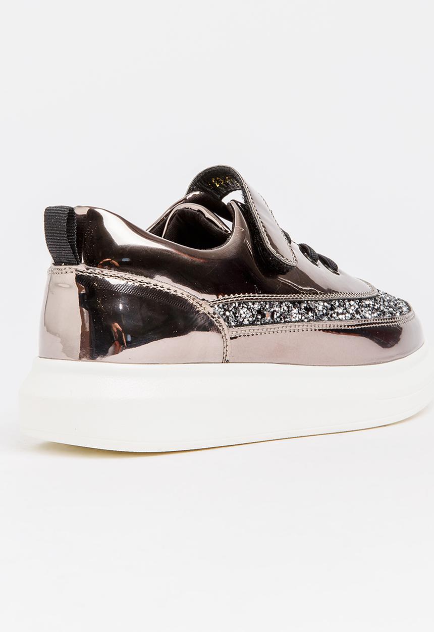 Pop Candy - Girls Metallic Sneaker Grey