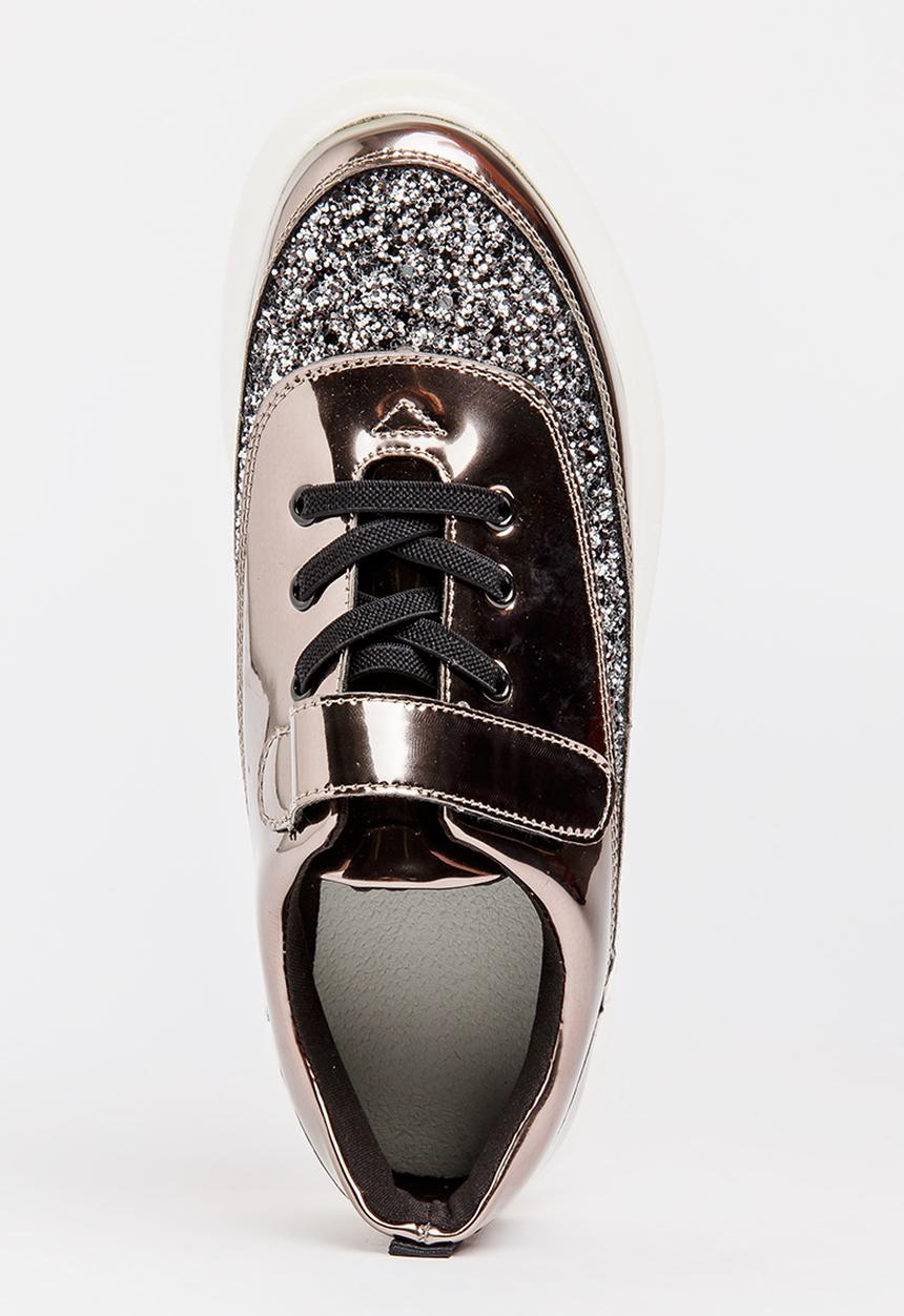 Pop Candy - Girls Metallic Sneaker Grey