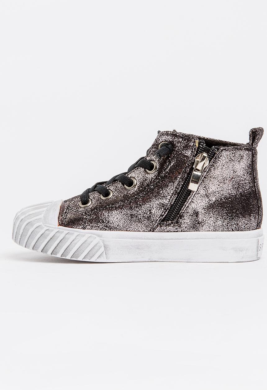 Pop Candy - Boys Metallic Sneaker Black