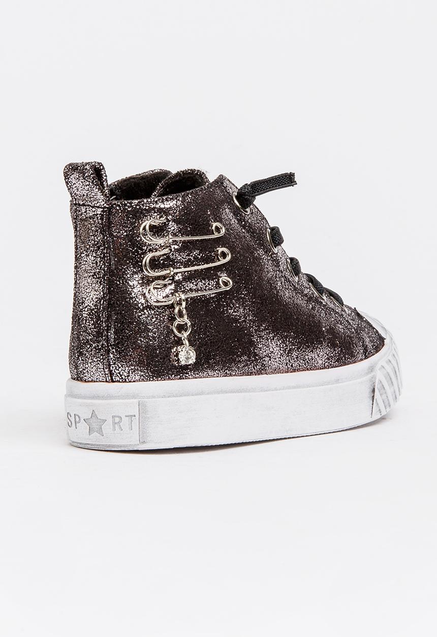 Pop Candy - Boys Metallic Sneaker Black
