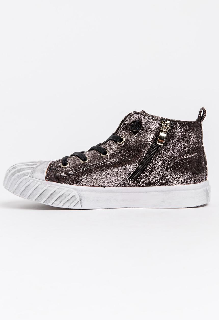 Pop Candy - Boys Metallic Sneaker Black