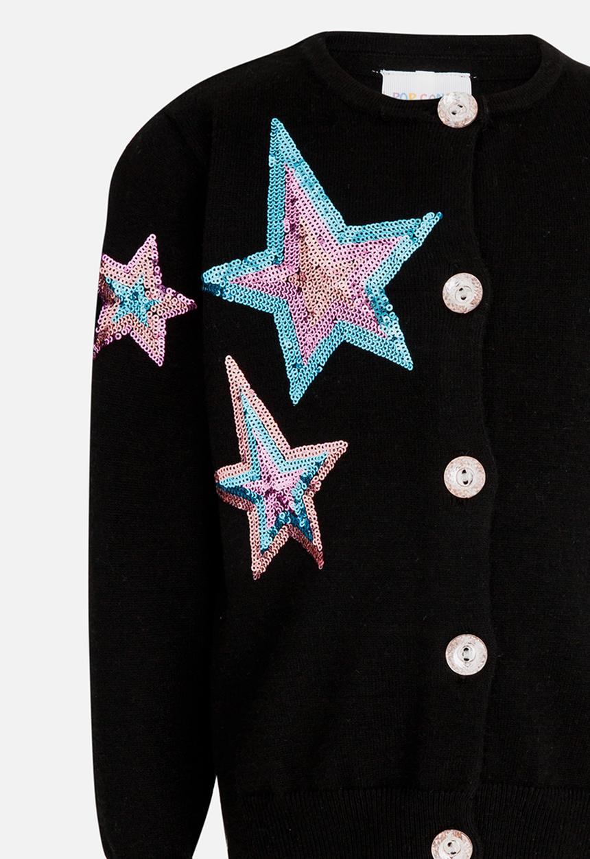 Pop Candy - Jersey with Embroided Detail Black