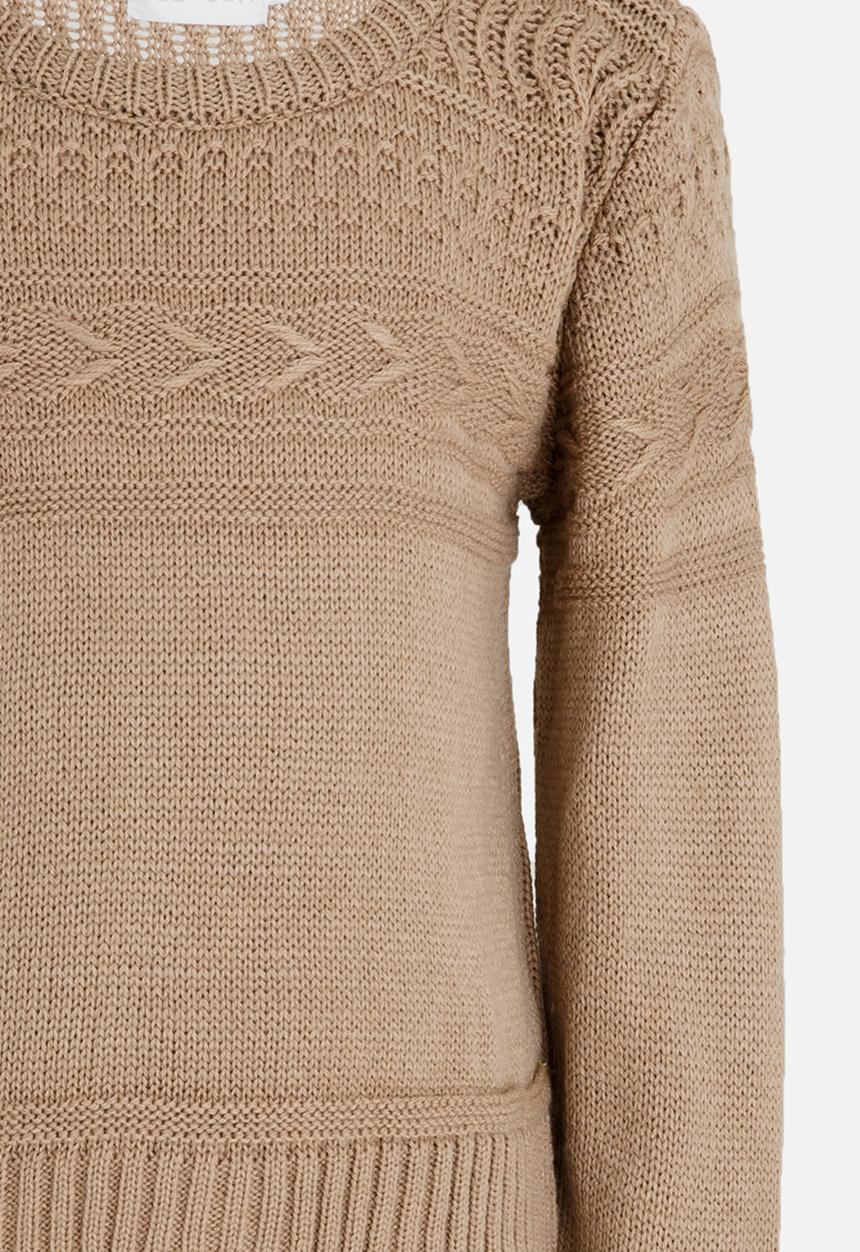 See-Saw - Cable Knit Jersey Taupe