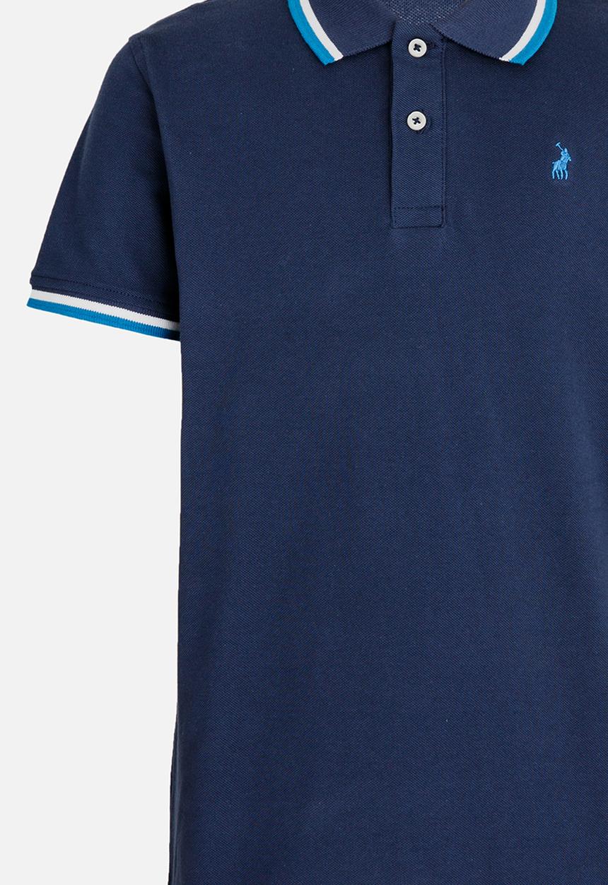POLO - Warren Contrasted SS Golfer Navy