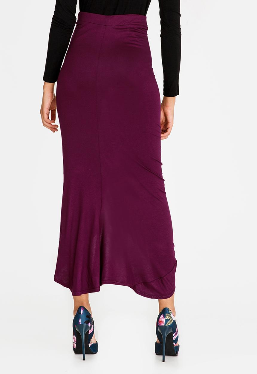 STYLE REPUBLIC - Drape Maxi Skirt Burgundy
