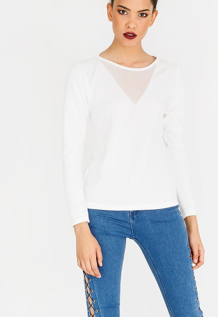 c(inch) - Mesh Inset Top Off White