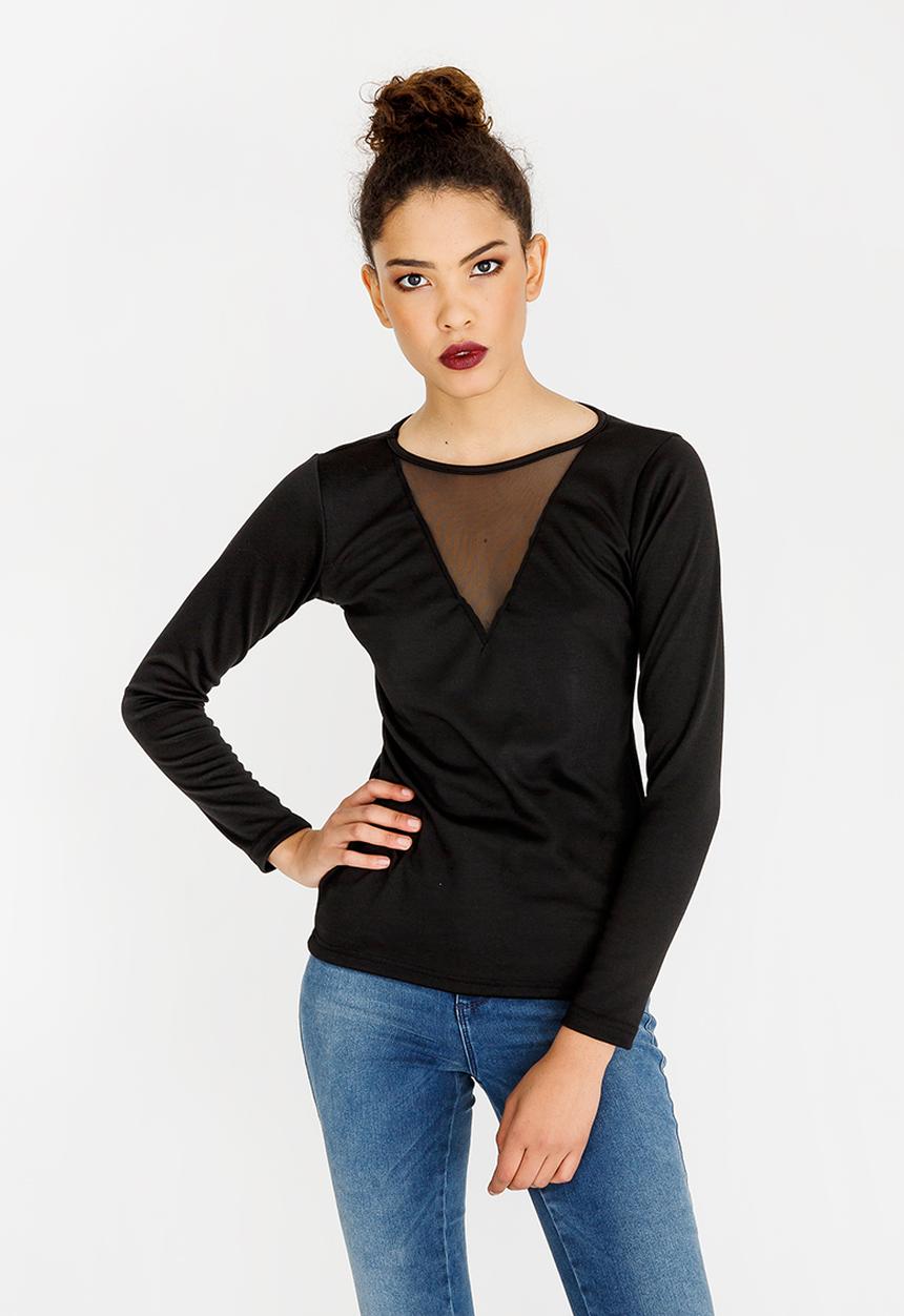 c(inch) - Mesh Inset Top Black