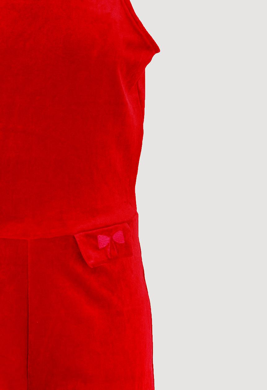 Name It - Velour Playsuit Red