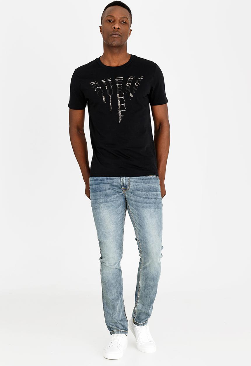 GUESS - Shifted Logo Cotton Tee Black