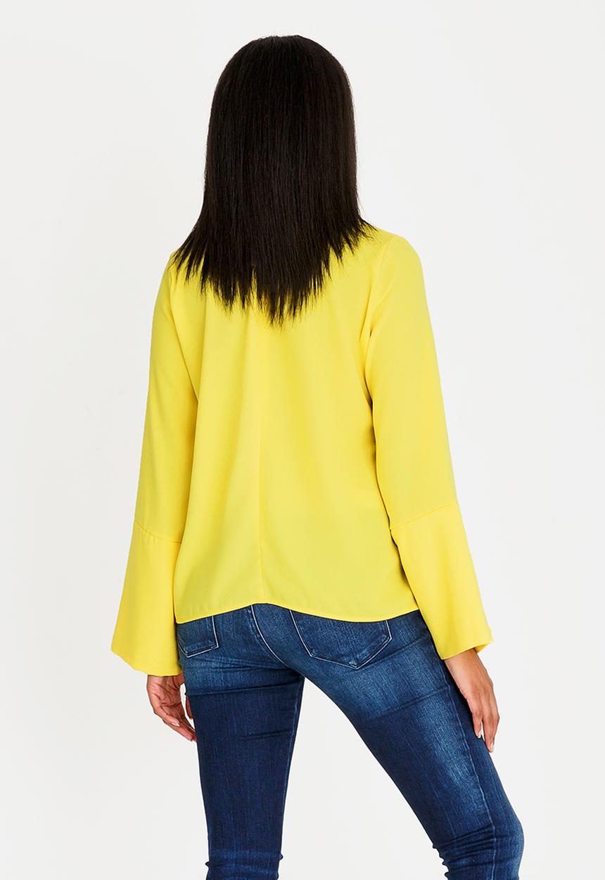 edit - Double Layer Long Sleeve Blouse Yellow
