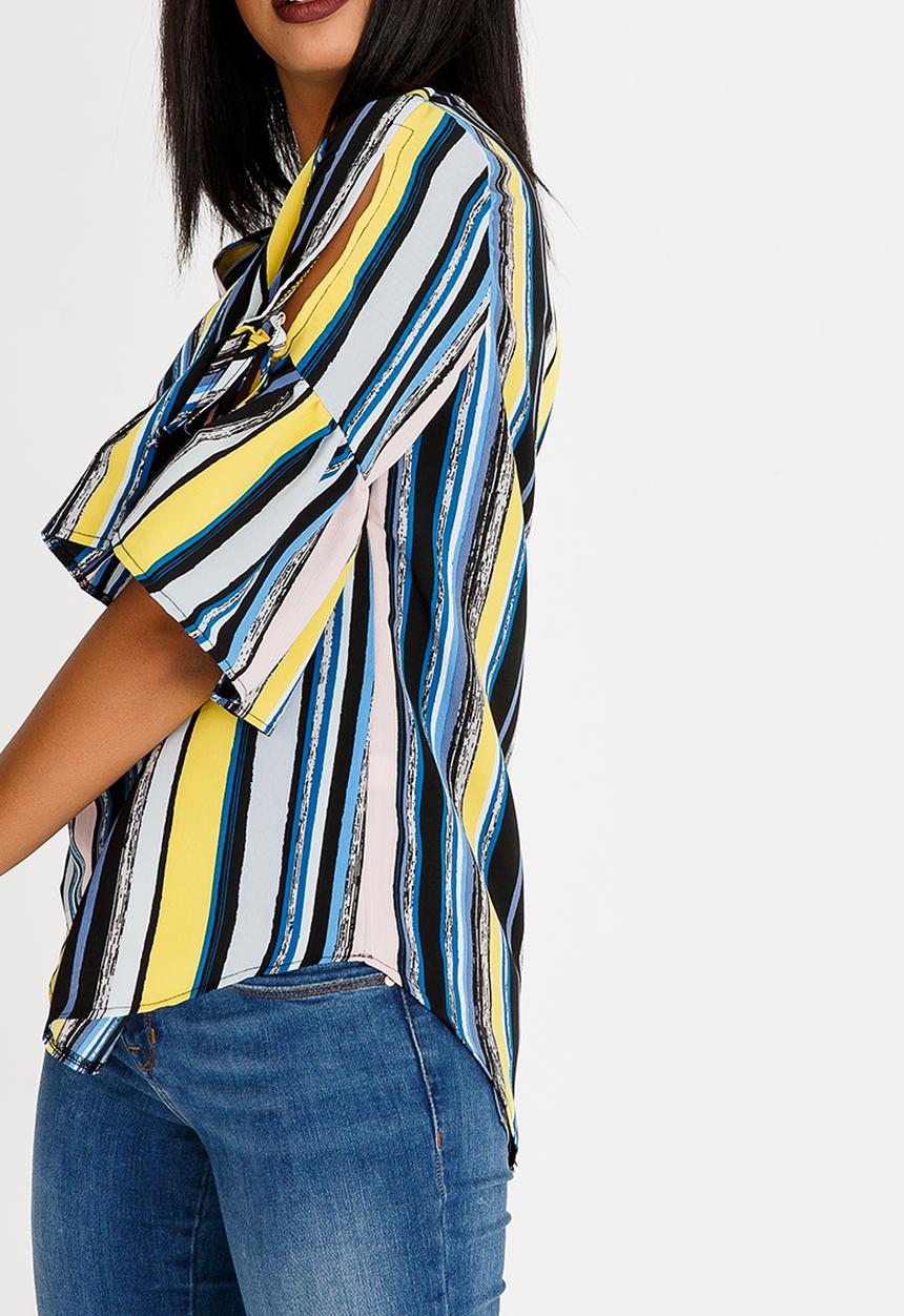 edit - 3/4 Sleeve Easy Fit Blouse Multi-colour