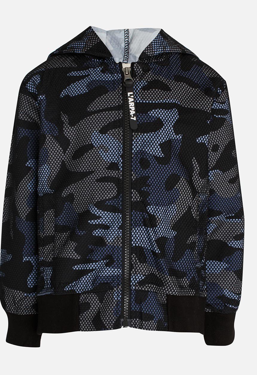 Pop Candy - Hooded Mesh Camo Jacket Grey
